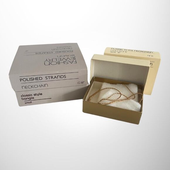 80s Goldtone Classic Style Chain Necklaces & Sparkling Bangle - Avon - NIB - Picture 5 of 5